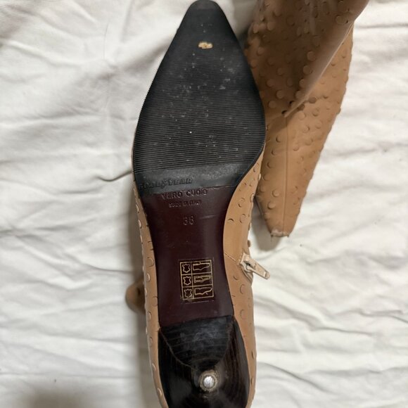 Vintage Helmut Lang Beige Perforated Bootie Heels - Picture 3 of 5